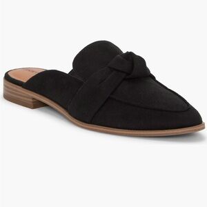 Lucky Brand Black Suede Slip-On Mules